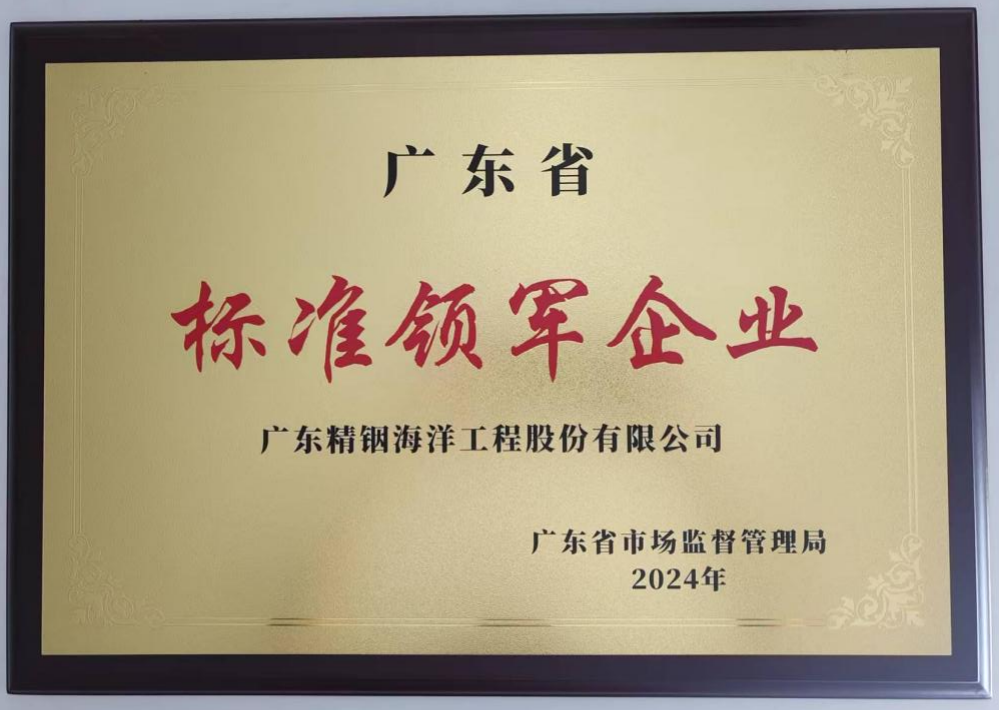 全省首批！精銦海工獲評“廣東省標(biāo)準(zhǔn)領(lǐng)軍企業(yè)”榮譽稱號